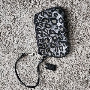 Coach leopard print wristlet